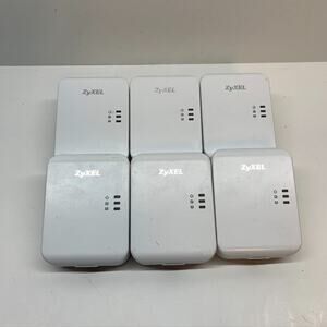 Lot of 6 ZyXEL HD Powerline 500 Mbp Wall-plug Adapters (PLA4205)‎